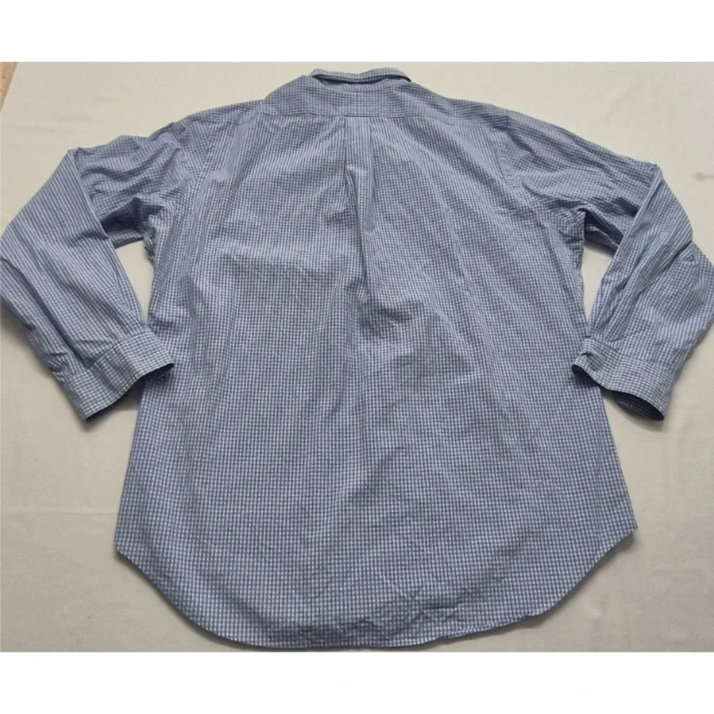 Ralph Lauren men's blue check classic fit long sleeve‎ dress shirt 16.5 (34/35)
